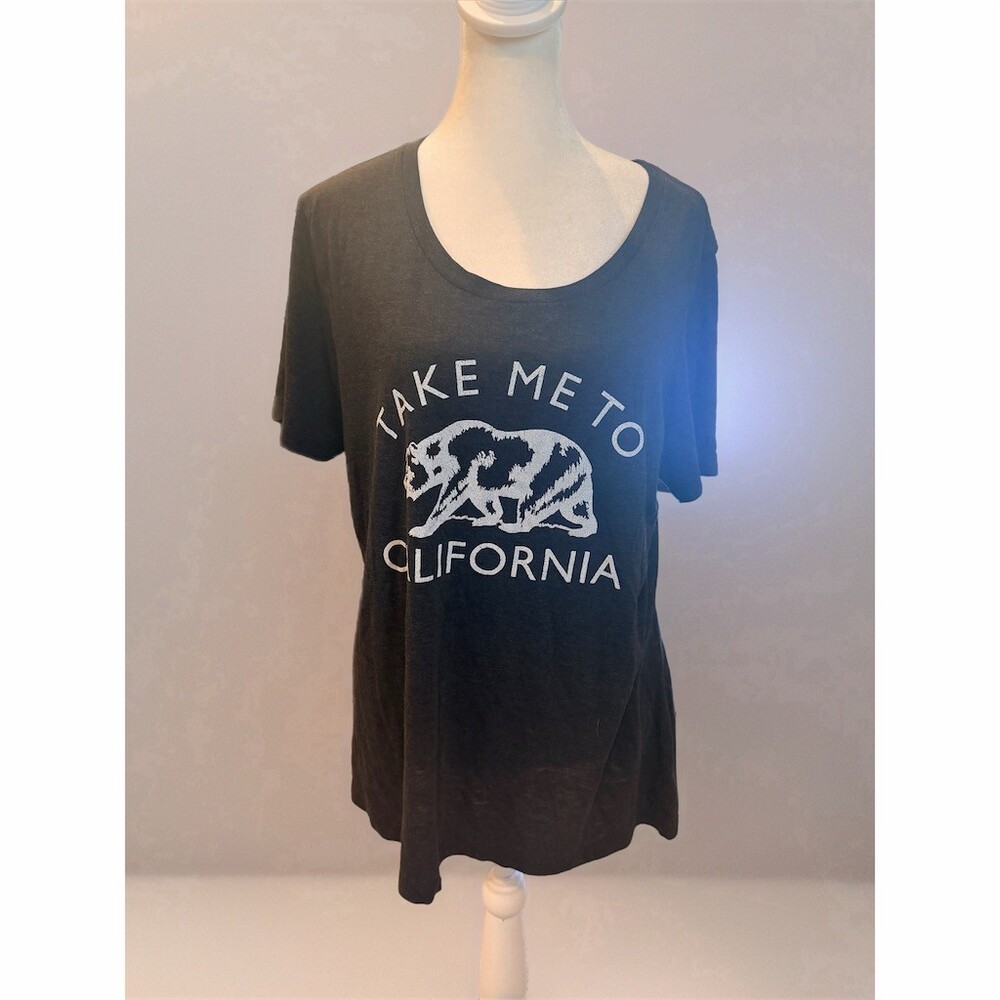 Bella Missy T-Shirt Womens L Dark Gray Take Me To California Bear